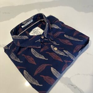 Heritage Blue Shirt with Red and White Feather Pattern